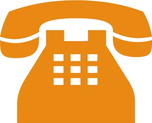 Orange Classic Phone Icon PNG Image