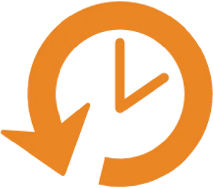 Orange Clock Icon PNG Image