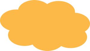 Orange Cloud Icon PNG Image