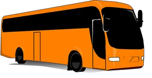 Orange Coach Bus Vector Illustration PNG Image