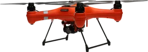 Orange Commercial Drone Profile View PNG Image