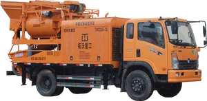 Orange Concrete Mixer Truck PNG Image