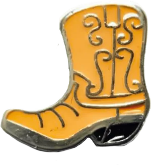 Orange Cowboy Boot Pin PNG Image