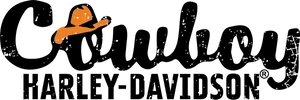 Orange Cowboy Hat Logoon Black Background PNG Image