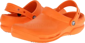 Orange Crocs Classic Clogs PNG Image