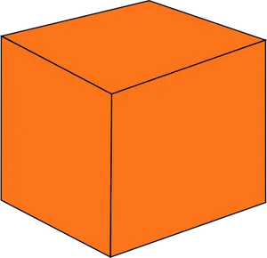 Orange Cube Illustration PNG Image