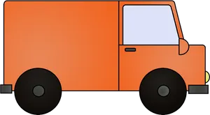 Orange Delivery Truck Illustration PNG Image