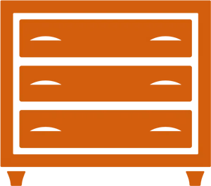 Orange Drawer Cabinet Icon PNG Image