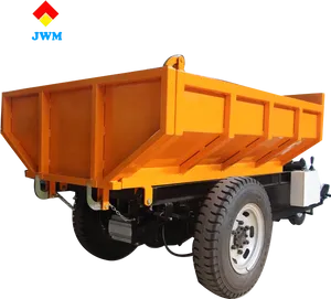 Orange Dump Trailer Single Axle PNG Image