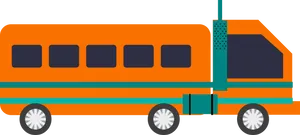 Orange Electric Bus Illustration PNG Image