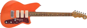 Orange Electric Guitar PNG Image