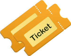 Orange Event Ticket Illustration PNG Image