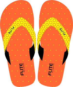 Orange Flip Flops Graphic PNG Image