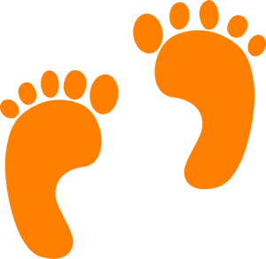 Orange Footprint Graphic PNG Image