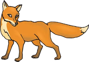 Orange Fox Illustration PNG Image