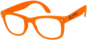 Orange Frame Eyeglasses B L I P P I PNG Image