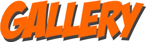 Orange Gallery Text Logo PNG Image