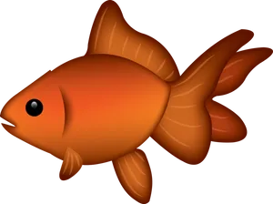 Orange Goldfish Cartoon Illustration PNG Image