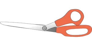 Orange Handled Scissors Black Background PNG Image