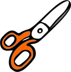 Orange Handled Scissors Vector PNG Image