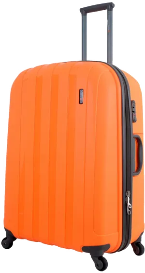 Orange Hardshell Suitcase Standing PNG Image