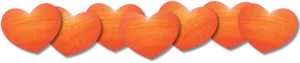 Orange Heart Border PNG Image