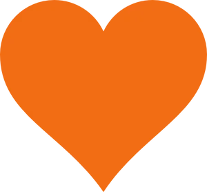 Orange Heart Iconon Blue Background PNG Image