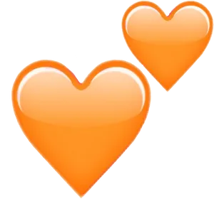 Orange Heart Stickers PNG Image