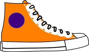 Orange High Top Converse Illustration PNG Image