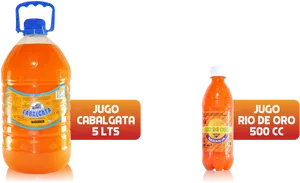 Orange Juice Bottles Different Sizes PNG Image