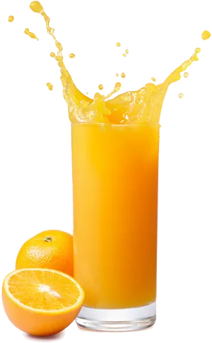 Orange Juice Splash Fresh Fruit Photography PNG Image