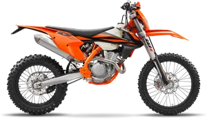 Orange K T M Dirt Bike Isolated PNG Image