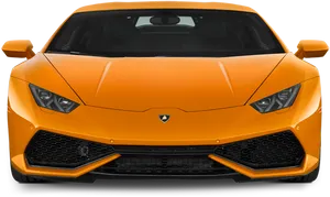 Orange Lamborghini Huracan Front View H D PNG Image