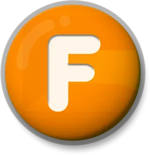 Orange Letter F Icon PNG Image