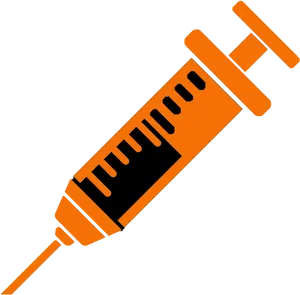 Orange Medical Syringe Vector PNG Image