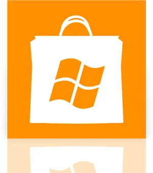 Orange Microsoft Shopping Bag Logo PNG Image