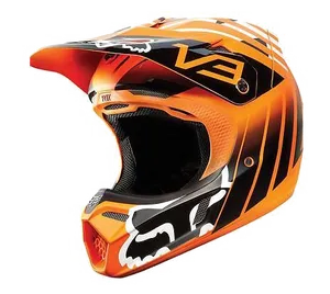 Orange Motocross Helmet Design PNG Image