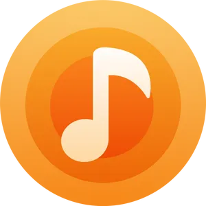 Orange Music Note Logo PNG Image