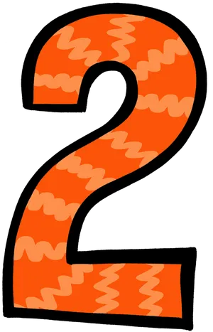 Orange Number2 Illustration PNG Image