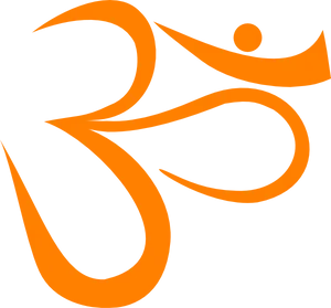 Orange Om Symbol Art PNG Image