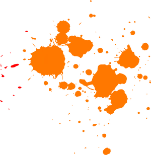 Orange Paint Splatter Graphic PNG Image