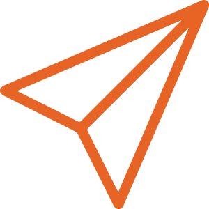 Orange Paper Plane Icon PNG Image