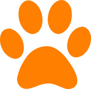 Orange Paw Print Graphic PNG Image