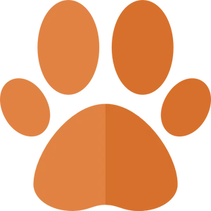 Orange Paw Print Graphic PNG Image