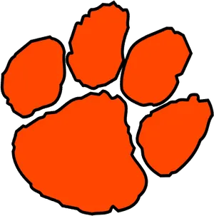 Orange Paw Print Illustration PNG Image