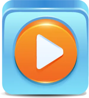 Orange Play Button Icon PNG Image