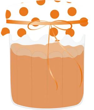 Orange Polka Dot Jam Jar Illustration PNG Image