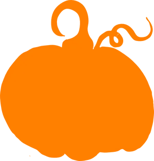 Orange Pumpkin Silhouette Graphic PNG Image