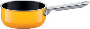 Orange Saucepan Stainless Steel Handle PNG Image