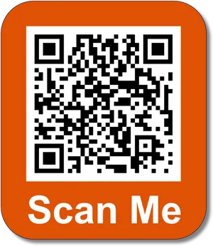 Orange Scan Me Q R Code PNG Image